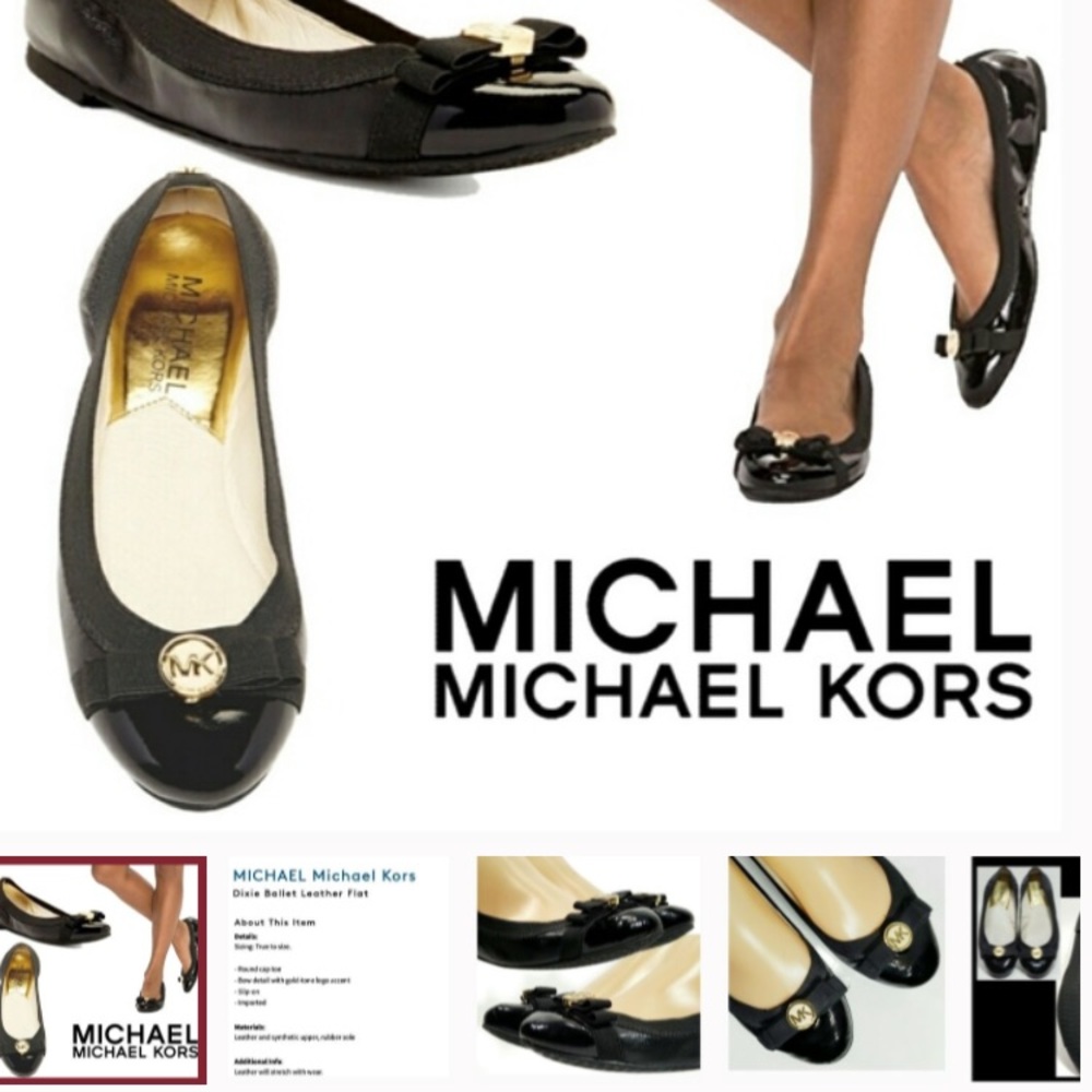 Michael Kors Black bow flats Dixie